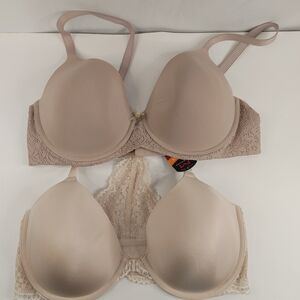 Maidenform Racerback Bra Bundle 2 Pc 40D Nude Beige Smoothing SmartZone NWT